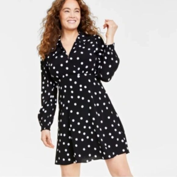 NWT ON 34th Polka Dot Dress(size 12) - Picture 1 of 8